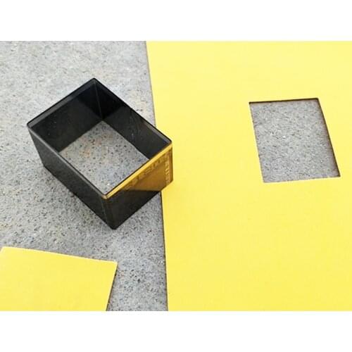 1pc Square/Rectangular with Round Edge Shaped Metal Hole Punch Cutter DIY Leather Paper Craft Die Cutting Hand Hollow Punch Tool