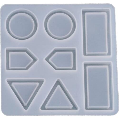 DIY polygonal pendant resin mold rectangular round earrings crystal epoxy mold pendant silicone mold