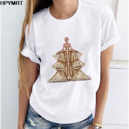Golden Skirt T Shirt Female Harajuku Tshirt Cartoon Fun Tops 90s Tshirt Graphic Clothes Print Fashion Aesthetics Girl O-neck