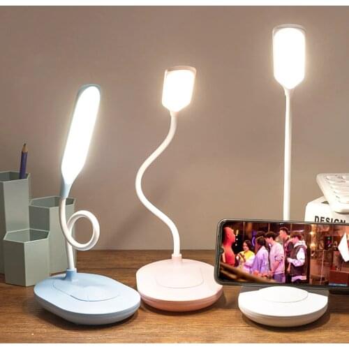 DC 5V Flexo Table Lamps for Study Reading Led Desk Lamp with Usb Charging Port Rechargeable Battery Table Lamp Usb Portable