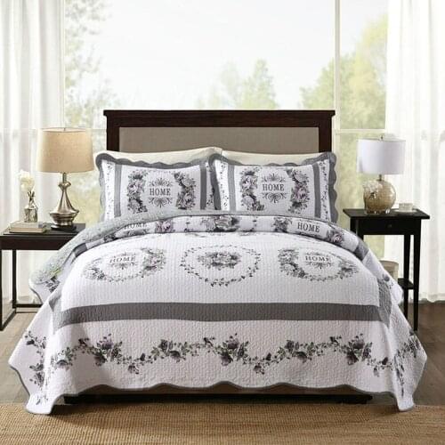 Korea Style Bedspread on the Bed Quilt Set 3PCS Cotton Blanket for Bed Covers Pillowcase Queen Size Embroidered Summer Coverlet