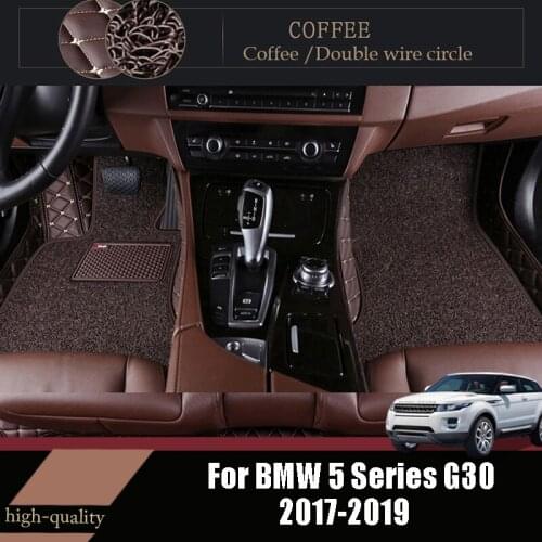 Car Floor Mats For BMW 5 Series G30 2019 2018 2017 Carpets Luxury Double Layer Wire Loop Auto Interior Accessories Waterproof