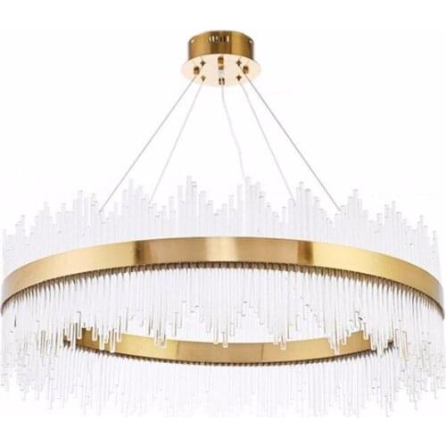 Postmodern Creative Hardware Glass Rod Living Room Chandelier Simple Bedroom Dining Designer Chandelier