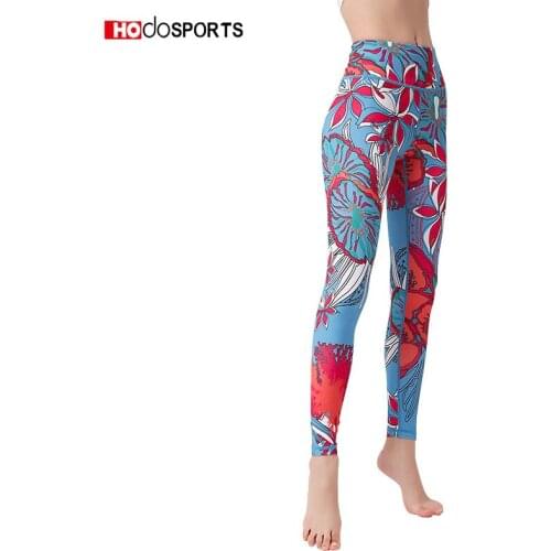 Yoga Pants Gym Trousers Sport Tights Slim-Fit Printed Cycling Pants High Waist Soft Sports Fitness Women Workout Leggings