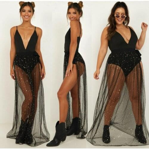 US Hot Sexy Women Swimwear Bikini Beach Short See Through Sarong Wear Cover Up Swimsuit Wrap Chiffon Skirt Beach Smock S-XL