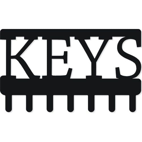 M & c Concept Metal Wall Key Holder Black