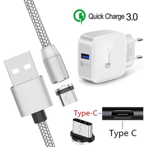 Type C Magnet Charge Cable For Samsung S8 S9 S10 A40 A70 Note 10 ZTE Axon 7 Nubia Z17 Mini Magnetic USB Wire QC 3.0 Fast Charger