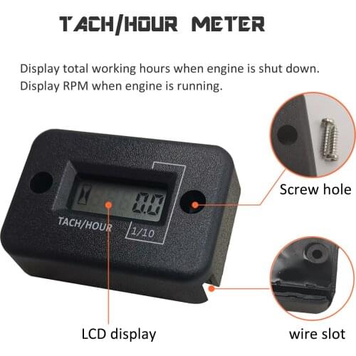 Motorcycle 4 stroke Gas Engine Hour Meter Portable Digital Tachometer Engine electronic digital cumulative timer