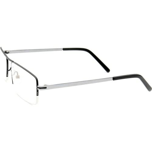 Men Business Simple Ultralight Alloy Half-Rim Rectangular Frame Custom Made Myopia Glasses -1 to -6 Reading Glasses +1 to +4
