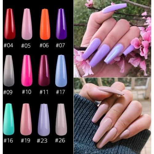 Lamemoria 20pcs/opp Ballet Fake Nails Matte Natural Atmosphere Fake Nails Reusable Nail Extension Manicure Art Beauty Nails