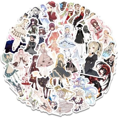 42Pcs Cartoon Cute Little Loli Style Sticker Waterproof For Suitcase Refrigerator Skateboard Car Accessories Sticker