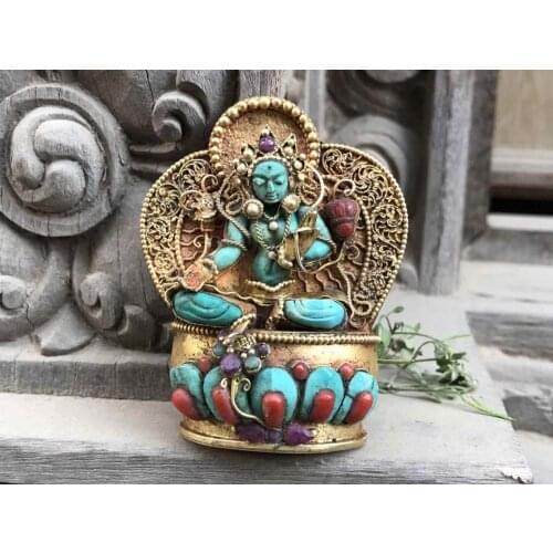 Nepal pure handmade silver filigree inlaid with Gawu Box Pendant Jewelry