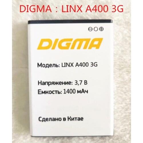 New LINX A400 3G battery for Digma LINX A400 3G smartphone phone Battery 3.7V 1400mAh