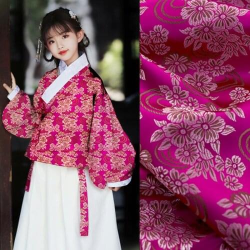Flower garment fabrics brocade jacquard pattern Japanese sewing for fabric DIY cheongsam and kimono material