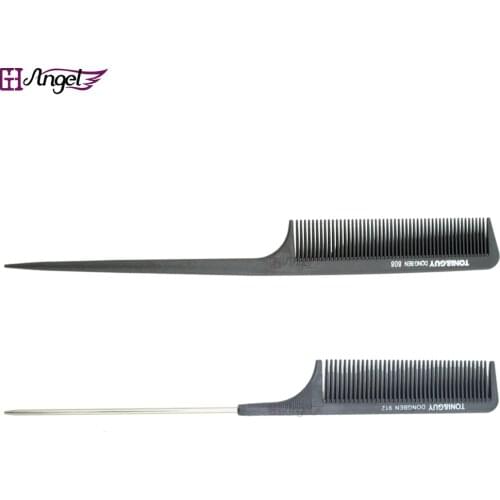 Wholesale 60pcs Professional 2 Type black plastic Metal Tailed Hair Comb For Hair Hairdresser Comb For Hair Extensions Tools