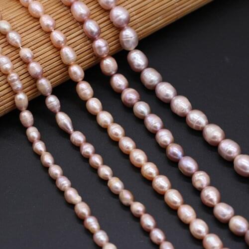 Wholesale Purple 100% Natural Rice Shape Freshwater Pearl Beads for Jewelry Making DIY Bracelet Necklace 5 6 8 10mm