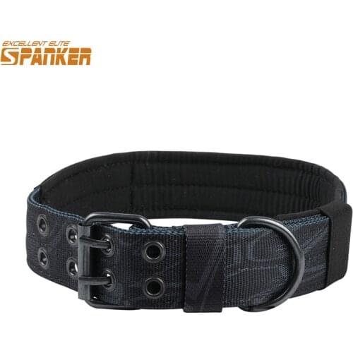 EXCELLENT ELITE SPANKER Military Dog Collar Adjustable Metal D Ring & Buckle Working Dog Collar for Medium Large Dogs