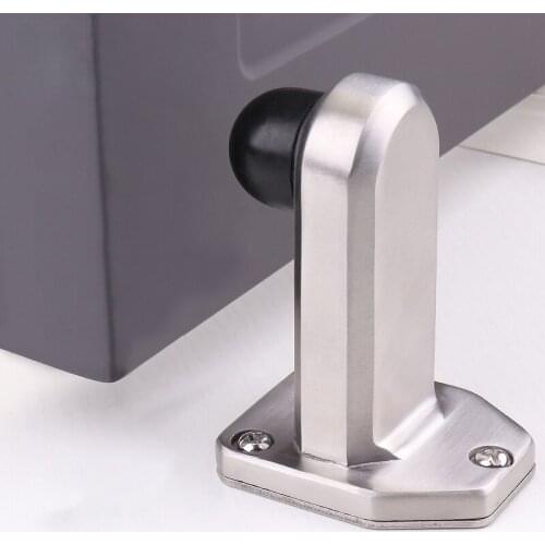 Stainless Steel Door Stopper Heavy Duty Door Buffer Rubber Silencer Bottom Mount Door Catcher Furniture Hardware