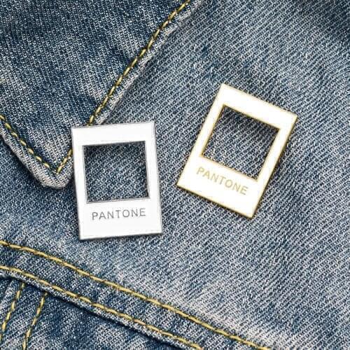 Simple Square Cutout Brooches Personality Fashion Pins Badge Enamel Backpack Lapel Pin Hat Jewelry Gifts For Friend Wholesale