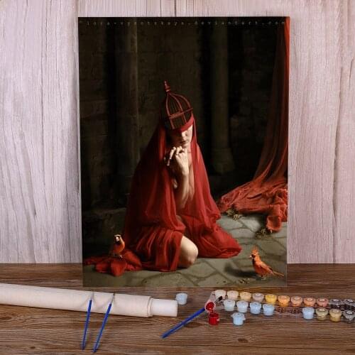 Woman Girl DIY Paint By Numbers Package Oil Paints 50*70 Paiting By Numbers Home Decoration Crafts Adults Wall Art Wholesale