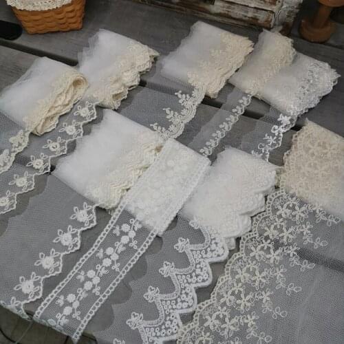 4Meters Mesh Tulle Ivory White Lace Trim Guipure Laces Ribbon Sewing Trimmings For Clothing Doll Dress High Quality