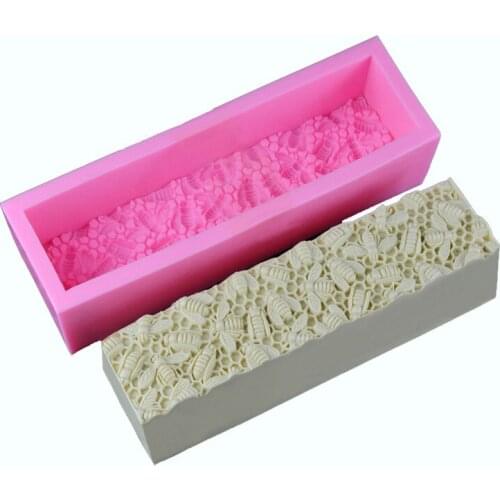 Toast silicone mold roses bee, nest handmade soap mold DIY Toasts rectangular box soap soap mold Toast
