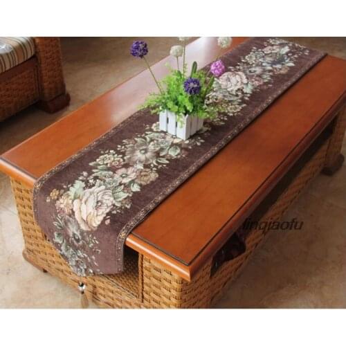 Modern Chinese chenille table runner, long bed towel table runner decoration
