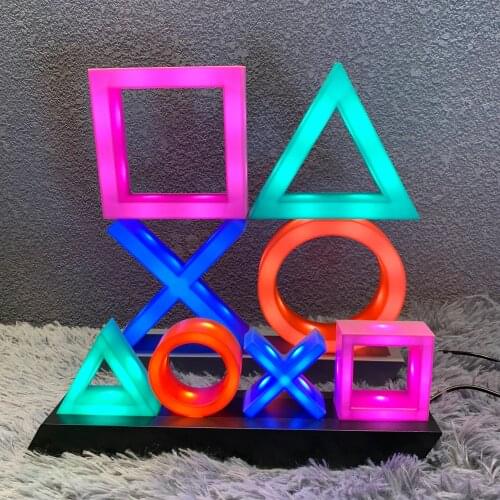 Voice Control Game Icon Light PS4 Mood Flash Lamp Acrylic Atmosphere Neon Light Sign Commercial Lighting Club Wall Decoration