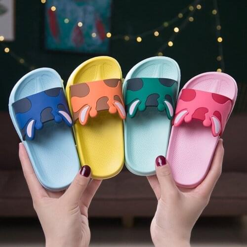 Cartoon Animals Deer Kids Slippers Boy Girls Shoes Non-slip Outdoor Home Beach Slipper Summer Swimming Toddler Shoes