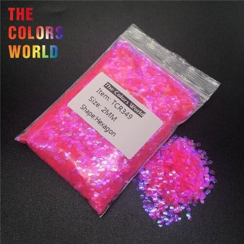 TCR349 Iridescent Rainbow Carmine With Purple Light Hexagon Shape Nail Glitter Nail Art Decoration Body Glitter Handwork DIY