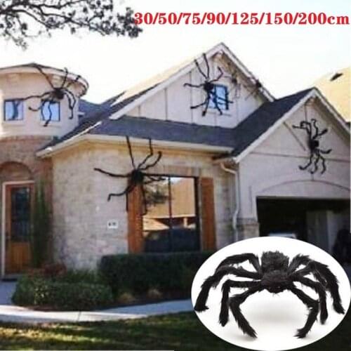 30cm/50cm/75cm Halloween Black Spider Halloween Decoration Haunted House Prop Indoor Outdoor Giant Decor Kids Favors Halloween