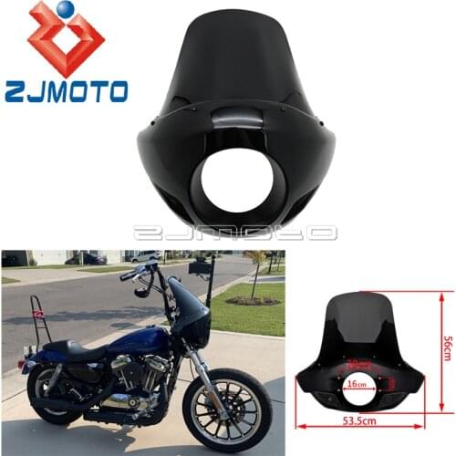 Universal 35mm-49mm Fork Mount Kits Cafe Racer 5 3/4" ABS Headlight Fairing Mask For Harley Sportster XL 883 1200 Dyna Touring