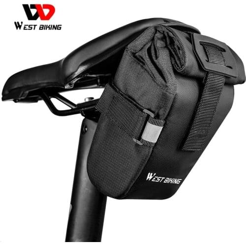 WEST BIKING Adjustable Bicycle Saddle Bag Rainproof Reflective Seatpost Saddle Bag MTB Road Bike Bag Cycling Accessories