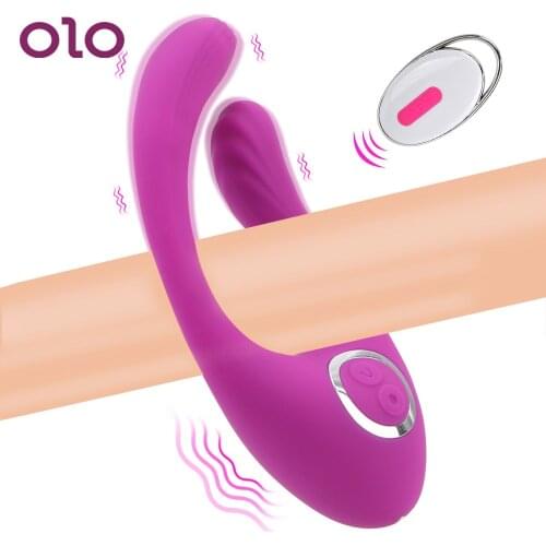 OLO Male Cock Ring Penis Vibrator Dual Pleasure Penis Ring Tongue Licking Vibrating Lock Ring Clit Stimulator Sex Toys for Men