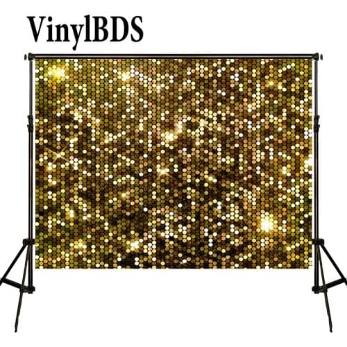 VinylBDS Photo Background 8X8FT Wedding Backdrops Golden Bokeh Background Masquerade Backdrops for Studio