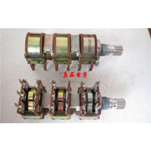 [VK] A203 imported Taiwan 148 type A20KX6 audio power amplifier volume potentiometer handle length 15MM 18 feet switch
