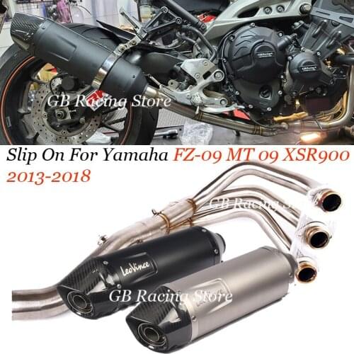 Slip On For yamaha FZ-09 MT-09 MT 09 2014-2018 XSR900 Motorcycle Exhaust muffler contact pipe exhaust Full System MT09 FZ09