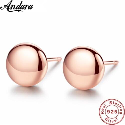 High Quality 925 Sterling Silver Simple Fashion Round Stud Earrings For Women Girl Trendy Jewelry Earrings