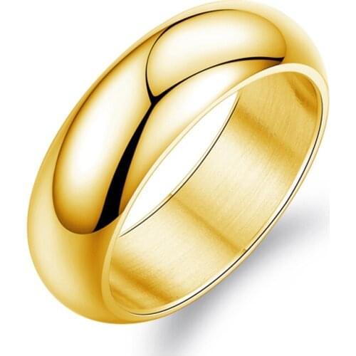 Gold/ Silver Rings For Man Women Titanium 4mm Smooth Round Engagement Ring Bague Anillos Mujer Vintage Jewelry Accesories Bijoux