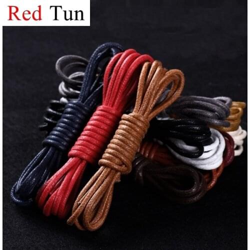 1Pair High Quality Waxed Round Shoe Laces Shoestring for Martin Boots Men Leather Shoelaces