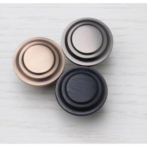 1Pc Vintage Simple Zinc Alloy Round Cabinet Knobs Drawer Cabinet Pull Door Handles Kitchen Cupboard Wardrobe Stainless Steel