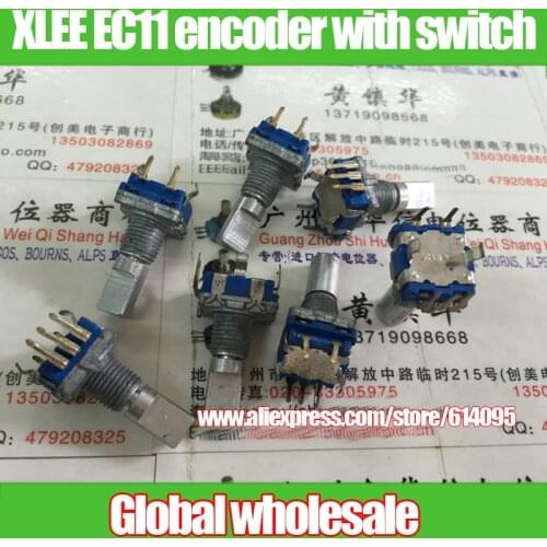 10pcs XLEE EC11 encoder with switch potentiometer / step 30 point handle length 17MMF
