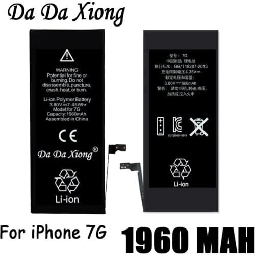 10pcs/lot Real Capacity 1960mAh Battery For Apple iPhone 7 7G Replacement Batteries High quality