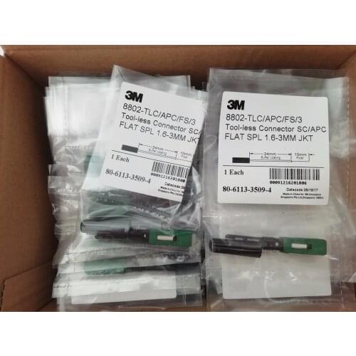 100PCS 3M 8802-TLC/3 Fiber Optic Fast Connector Singlemode SC APC fiber optic fast connector SC quick connector