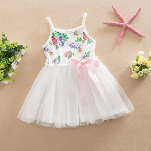 2017 Princess Girls Dress Printed Sleeveless A-line Children Dresses Summer Styles Casual Kids Girl Dress
