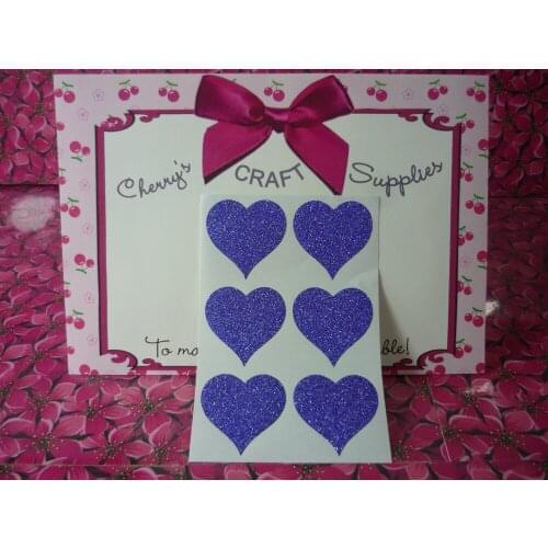 3.8cm Royal Blue glitter wedding favors heart sticker