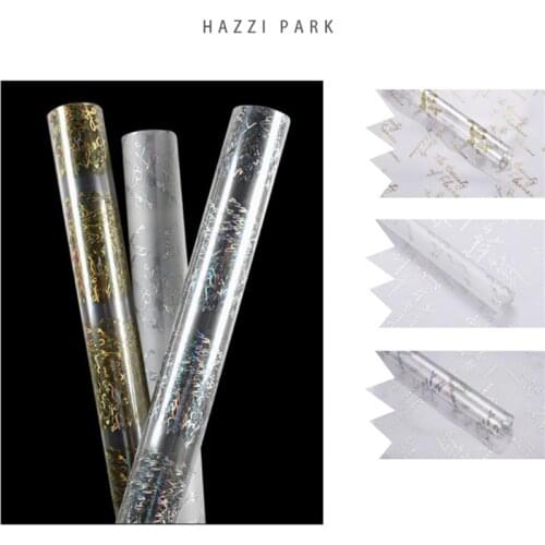 5.8 micron Gilded Clear Cellophane Roll Packing Cello Plastic Film Paper Candy Cake Cookie Packaging Gift Floral Wrapping 10M