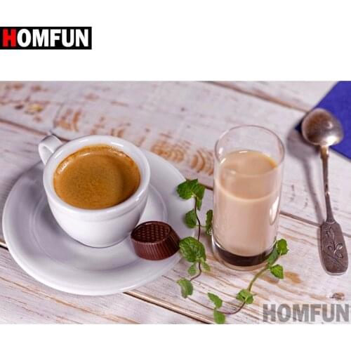HOMFUN Full Square/Round Drill 5D DIY Diamond Painting "Coffee cup" Embroidery Cross Stitch 3D Home Decor Gift A11644