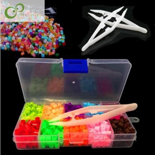 10 Colors Perler Beads ironing beads 5mm Hama Beads Fuse Beads With box Tweezers pegboard jigsaw puzzle diy Crafts toys GYH