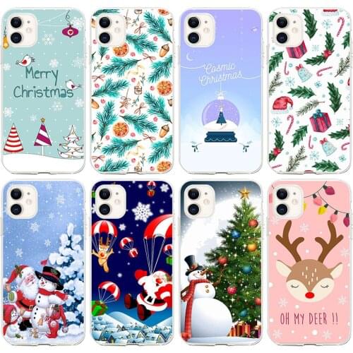 Christmas Phone Case Aesthetic Santa Claus Cover For iPhone 11 12 Pro Max mini 7 8 6 6S Plus XR X XS MAX 5 5S Silicone Case Gift
